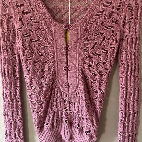 Catherine Malandrino Alpaca Purple Open Knit Sweater Size P NEW WITH TAGS - Picture 8 of 8
